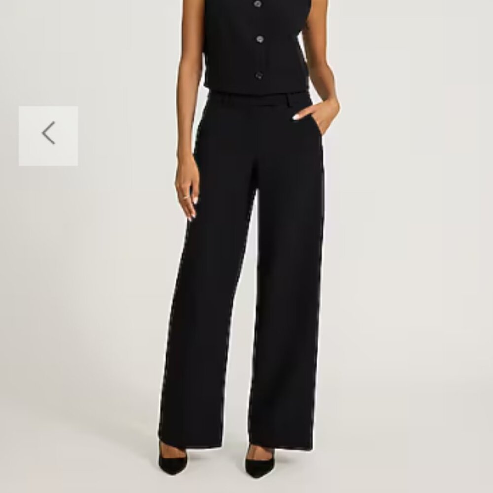 Express Editor Studio Stretch Twill Mid Rise Wide Leg Pant - Picture 4 of 11